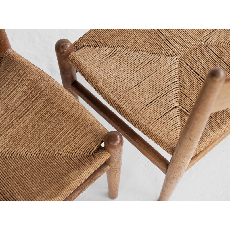 Sedia vintage in rovere di Hans Wegner Danimarca 1962