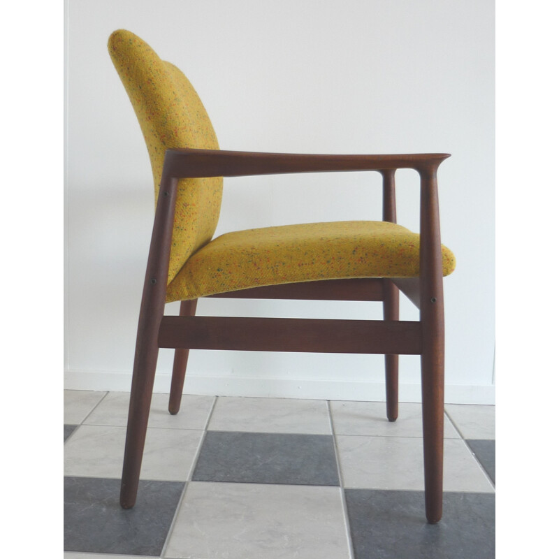 Fauteuil Glostrub en teck et tissu, Grete JALK  - 1960