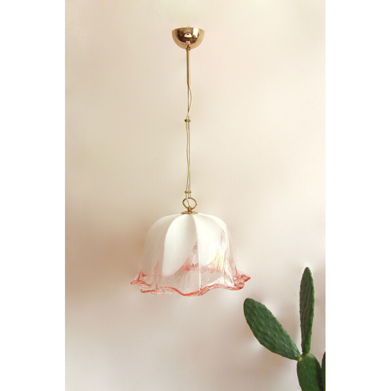 Vintage pink ceiling lamp by La Murrina Italy 1970s