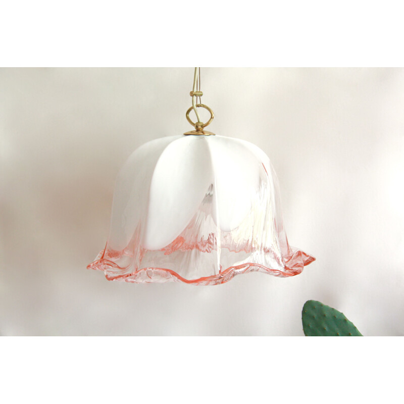 Vintage pink ceiling lamp by La Murrina Italy 1970s