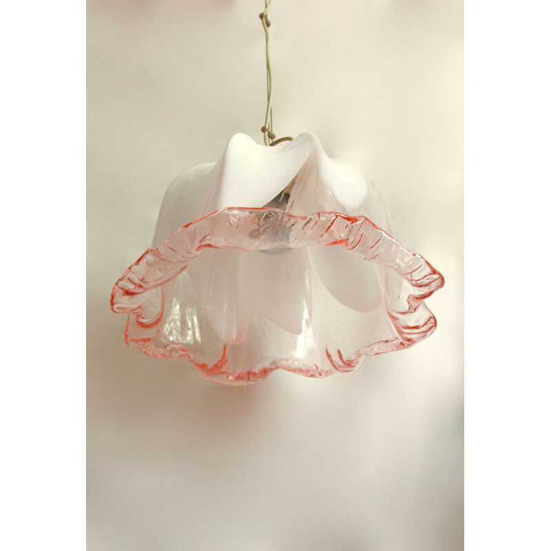 Vintage pink ceiling lamp by La Murrina Italy 1970s