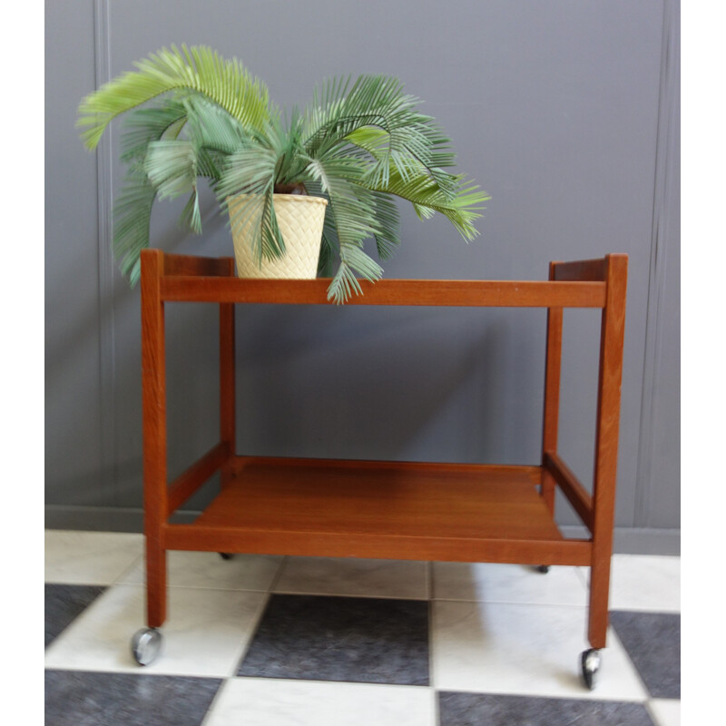 Vintage teak serving trolley Denmark 1960s