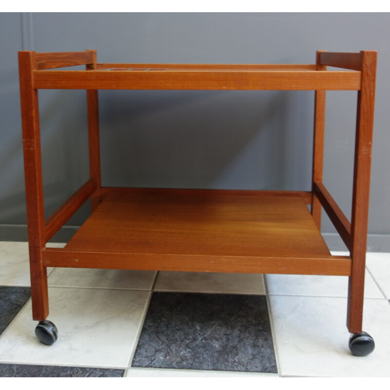 Vintage teak serving trolley Denmark 1960s