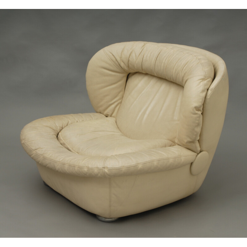 Fauteuil Airborne en cuir blanc - 1960