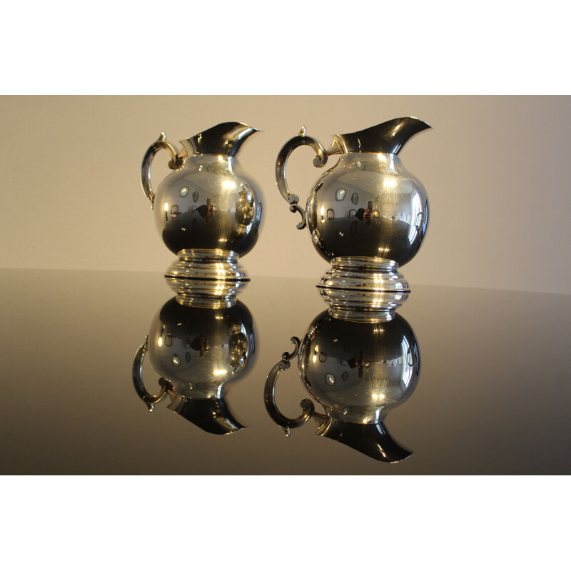 Pair of vintage silver plated jugs Italy 1950s