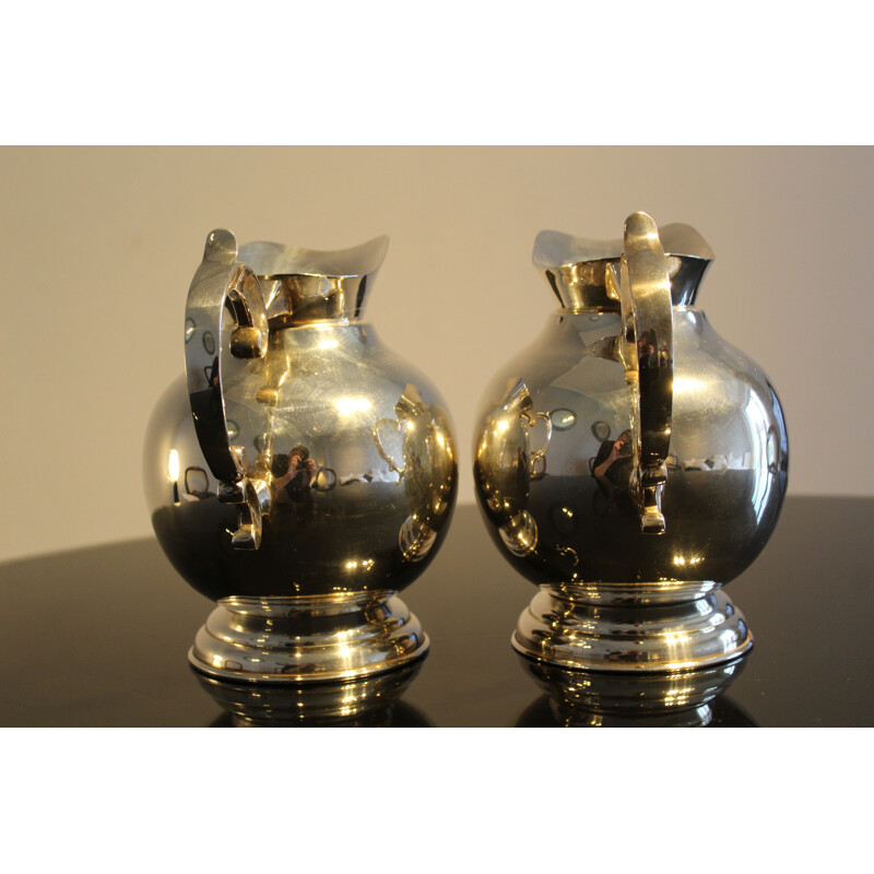 Pair of vintage silver plated jugs Italy 1950s