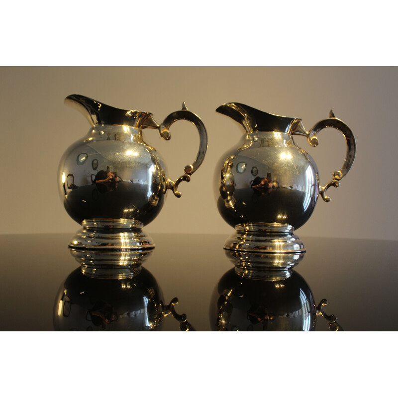 Pair of vintage silver plated jugs Italy 1950s