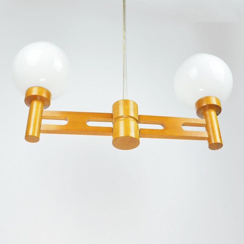 Vintage wooden suspension Czechoslovakia 1960s