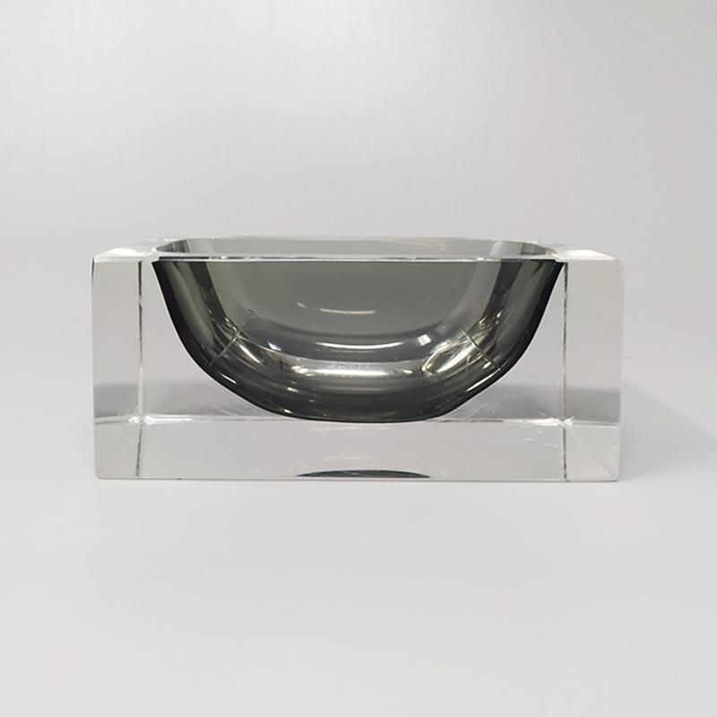 Vintage grey bowl by Flavio Poli for Seguso Italy 1960s