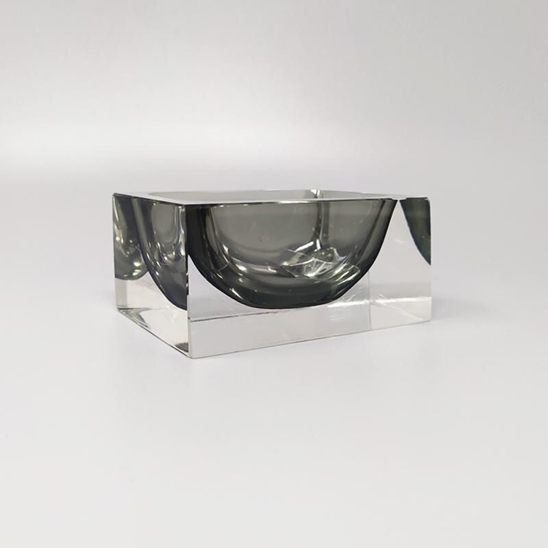 Vintage grey bowl by Flavio Poli for Seguso Italy 1960s