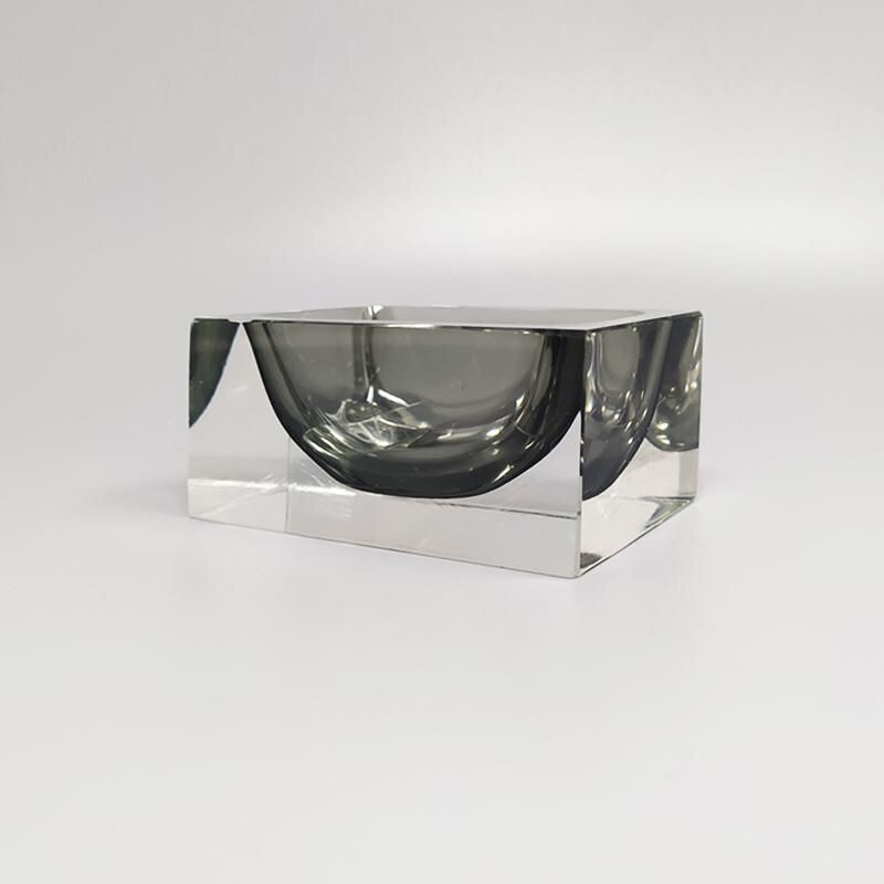 Vintage grey bowl by Flavio Poli for Seguso Italy 1960s
