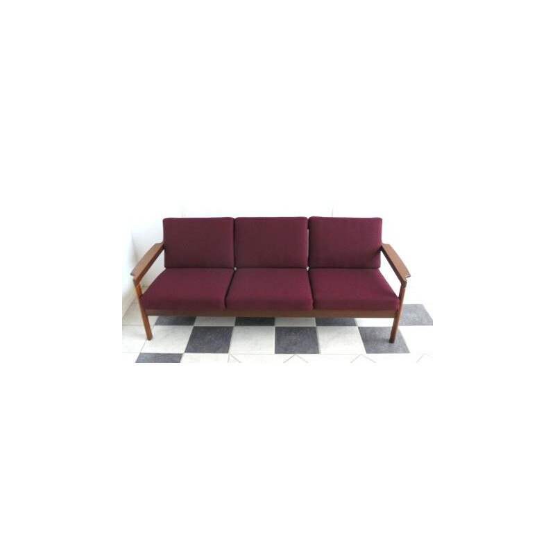Danish sofa in teak and fabric -  1960s