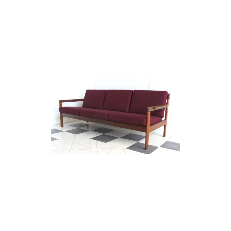 Danish sofa in teak and fabric -  1960s