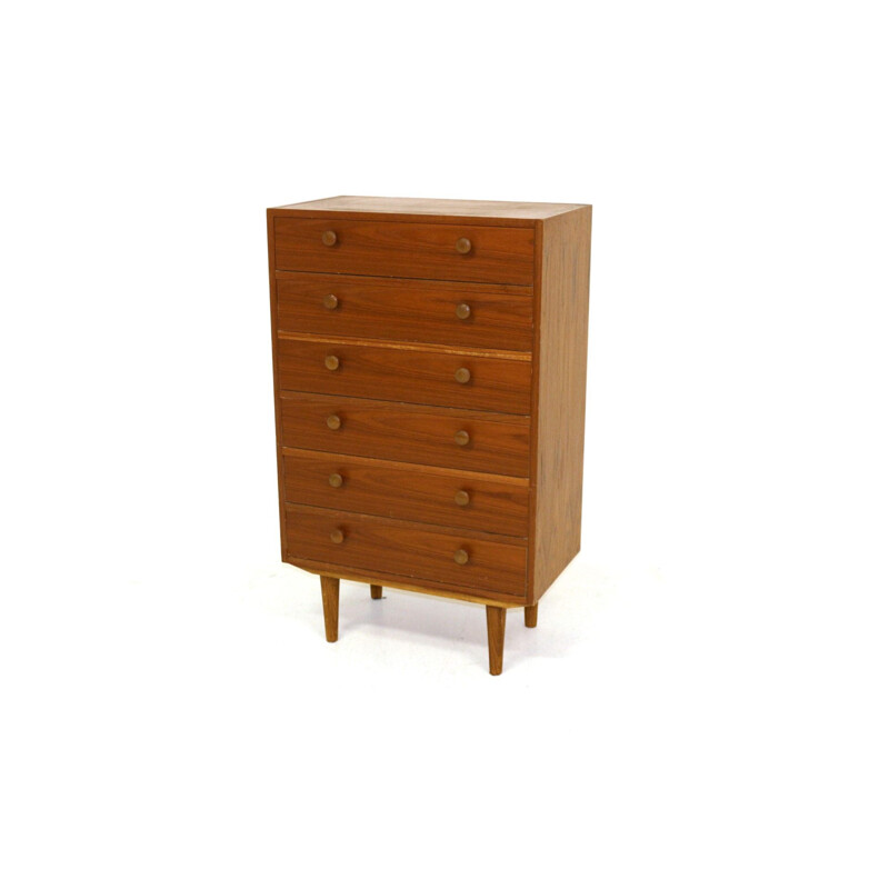 Vintage walnut chest of drawers, Sweden 1960