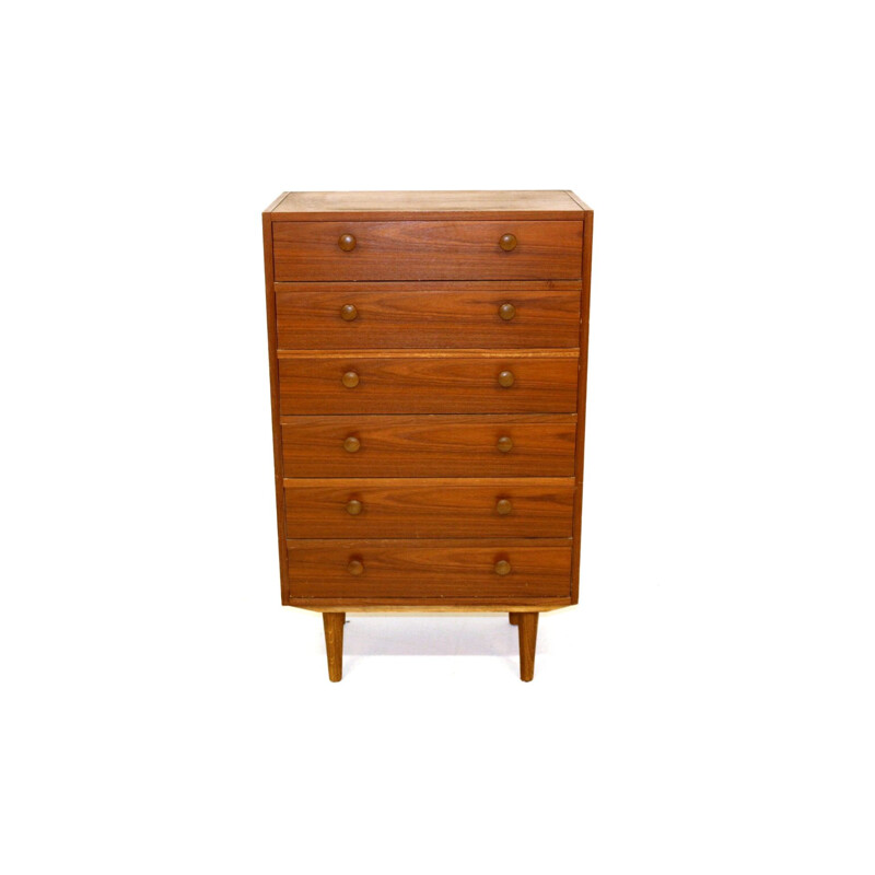 Vintage walnut chest of drawers, Sweden 1960
