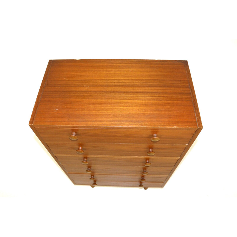 Vintage walnut chest of drawers, Sweden 1960