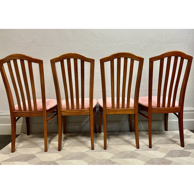 Ensemble de 4 chaises vintage  en teck par Stag 