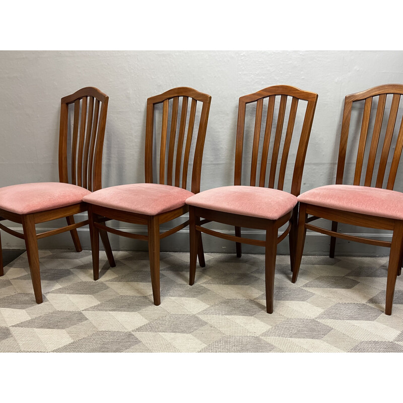 Set of 4 vintage teak chairs by Stag