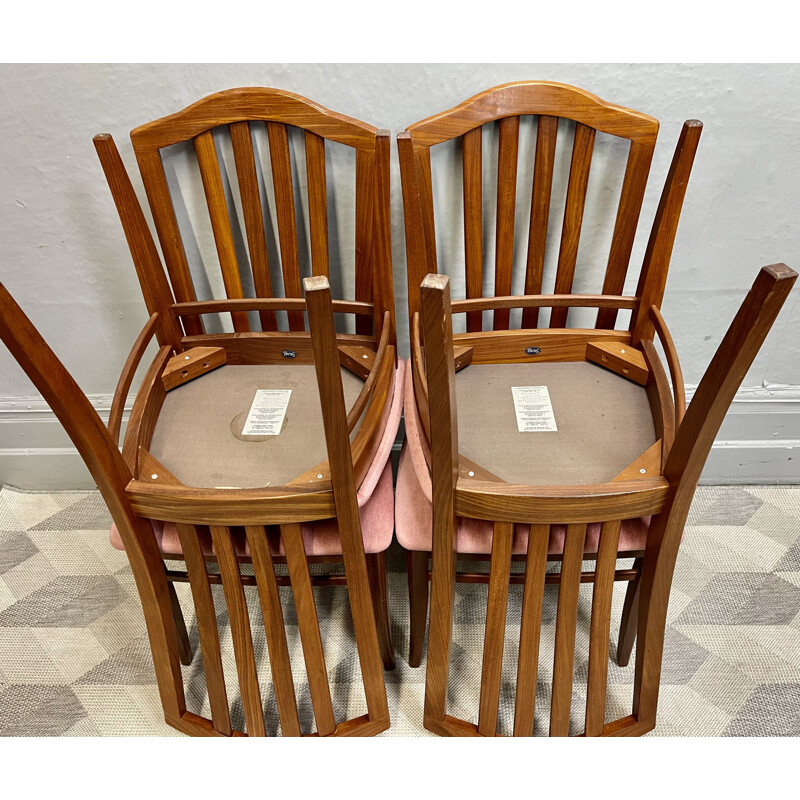 Set of 4 vintage teak chairs by Stag