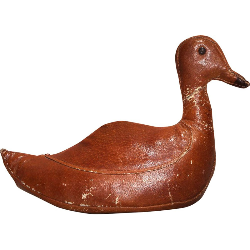 Vintage leather doorstop by Dimitri Omersa for Abercrombie and Fitch, 1960