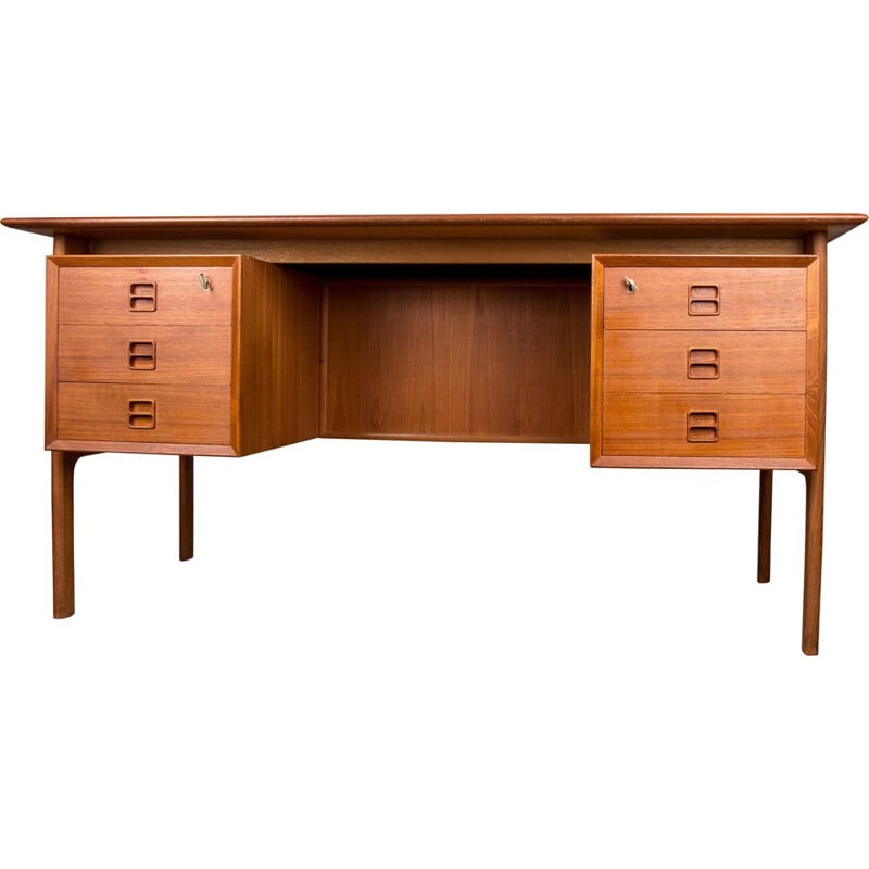 Vintage double sided teak desk by Arne Vodder Denmark 1960s