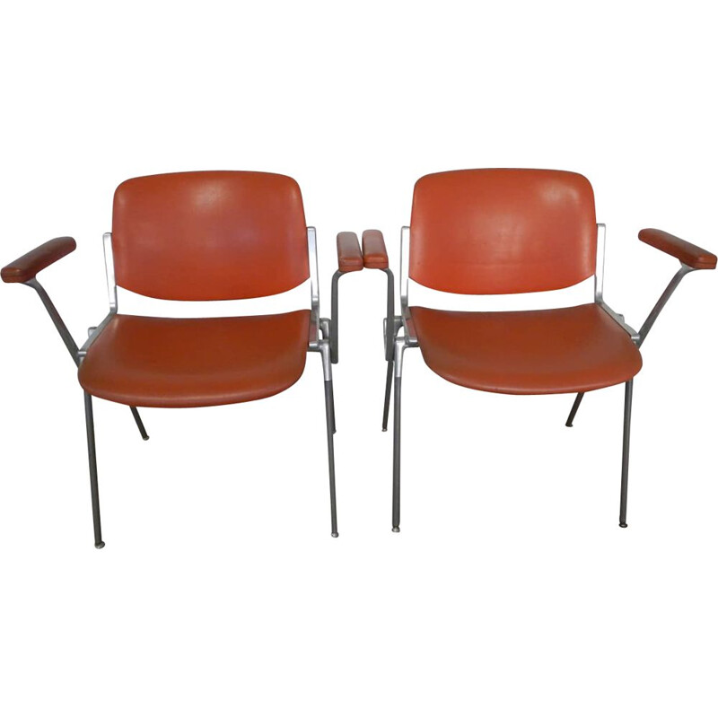 Pair of vintage office chairs by Giancarlo Piretti for Anonima Castelli Italy