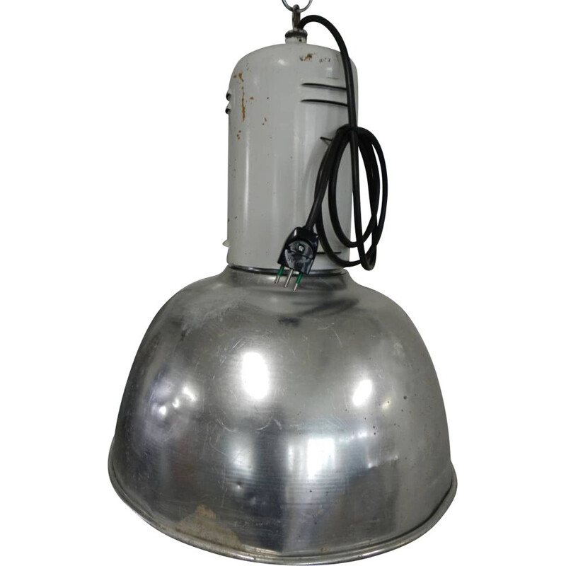 Vintage industrial aluminum lamp, Italy