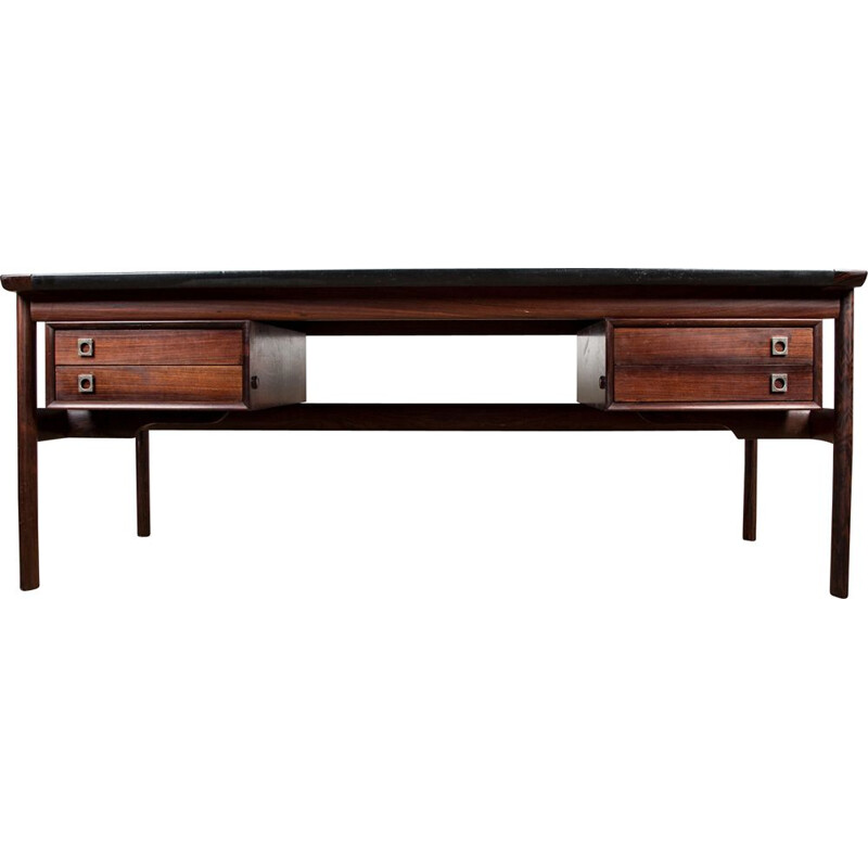 Vintage large rosewood desk Arne Vodder Denmark 1960