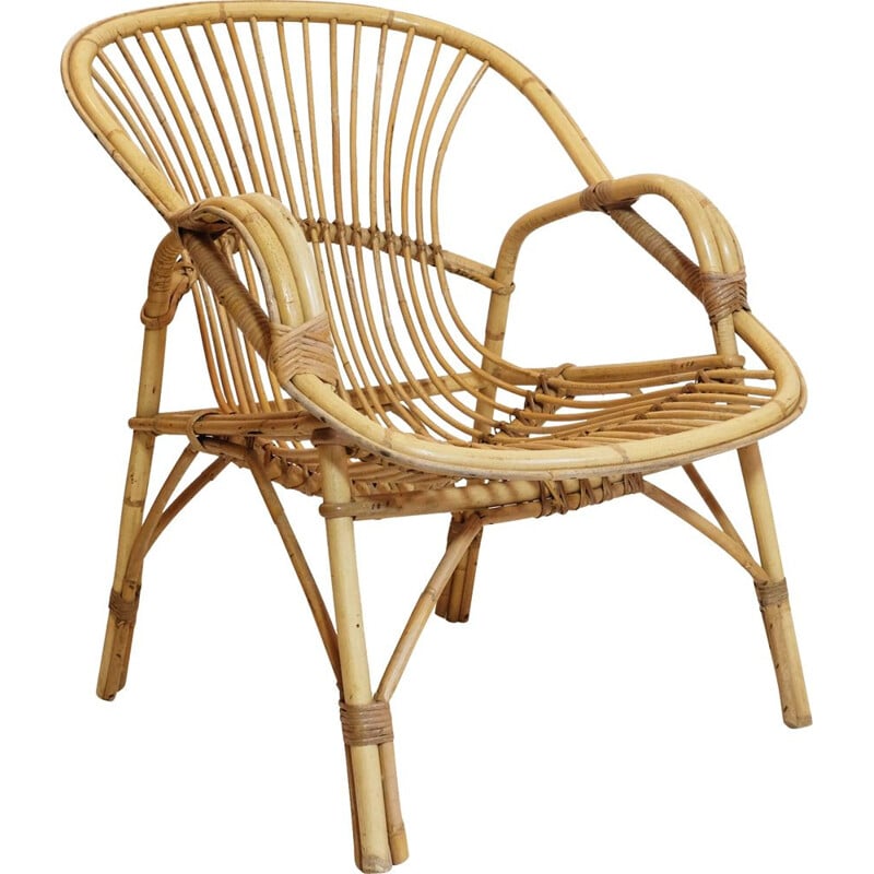 Vintage rattan armchair 1970s