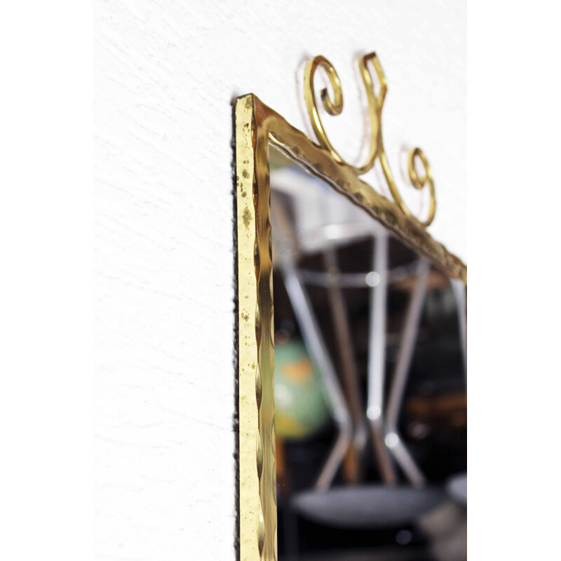 Vintage mirror with brass frame 1950s