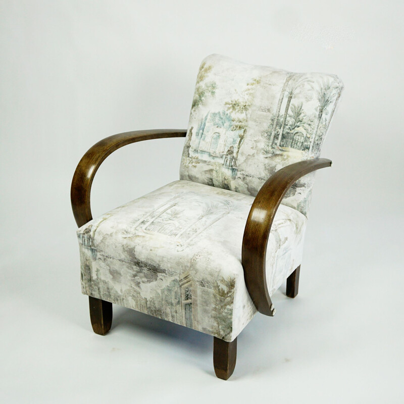 Vintage armchair with new velvet