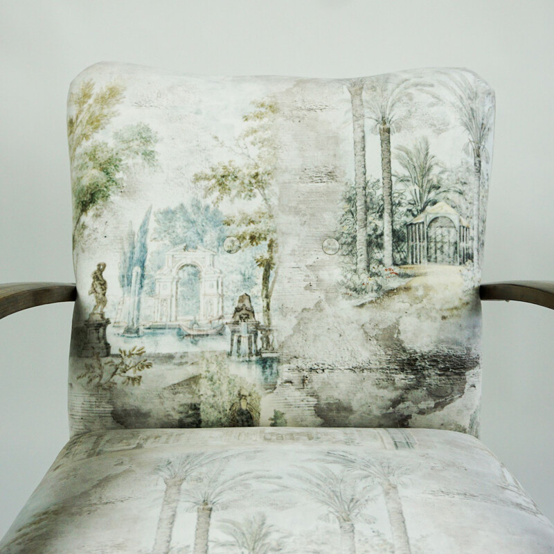 Vintage armchair with new velvet