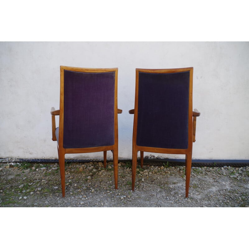 Pair of vintage wooden armchairs 1960s