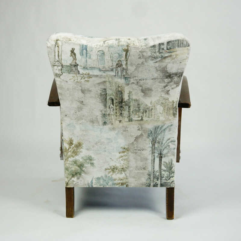 Vintage armchair with new velvet