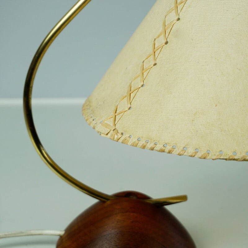 Vintage teak and brass table lamp Denmark