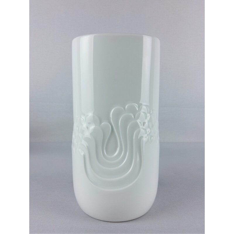 Jarrón vintage de porcelana blanca de Tapio Wikkala para Thomas, 1970