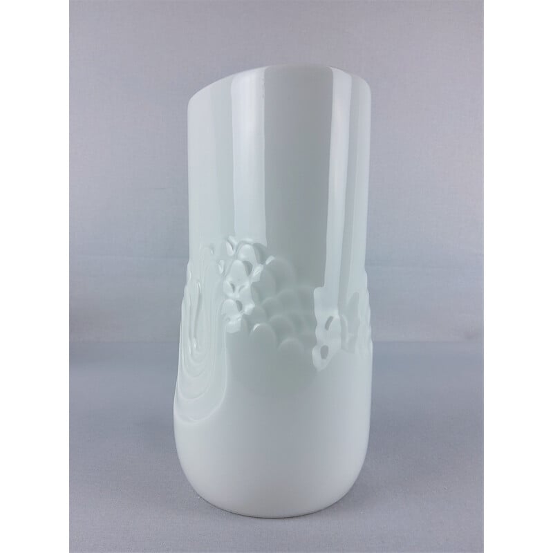 Vase vintage en porcelaine blanc de Tapio Wikkala pour Thomas, 1970