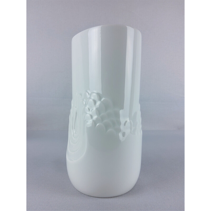 Vaso vintage in porcellana bianca di Tapio Wikkala per Thomas, 1970