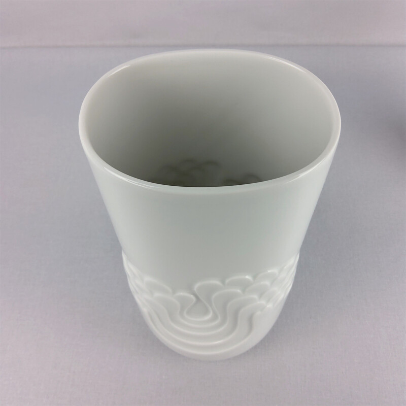 Vintage vaso de porcelana branca por Tapio Wikkala para Thomas, 1970