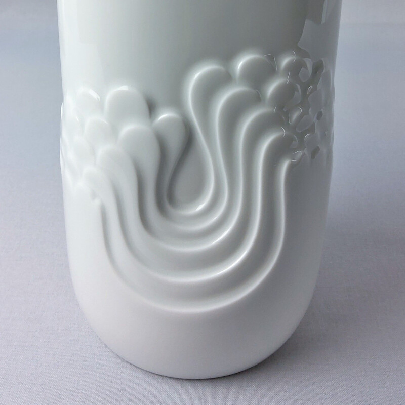 Jarrón vintage de porcelana blanca de Tapio Wikkala para Thomas, 1970