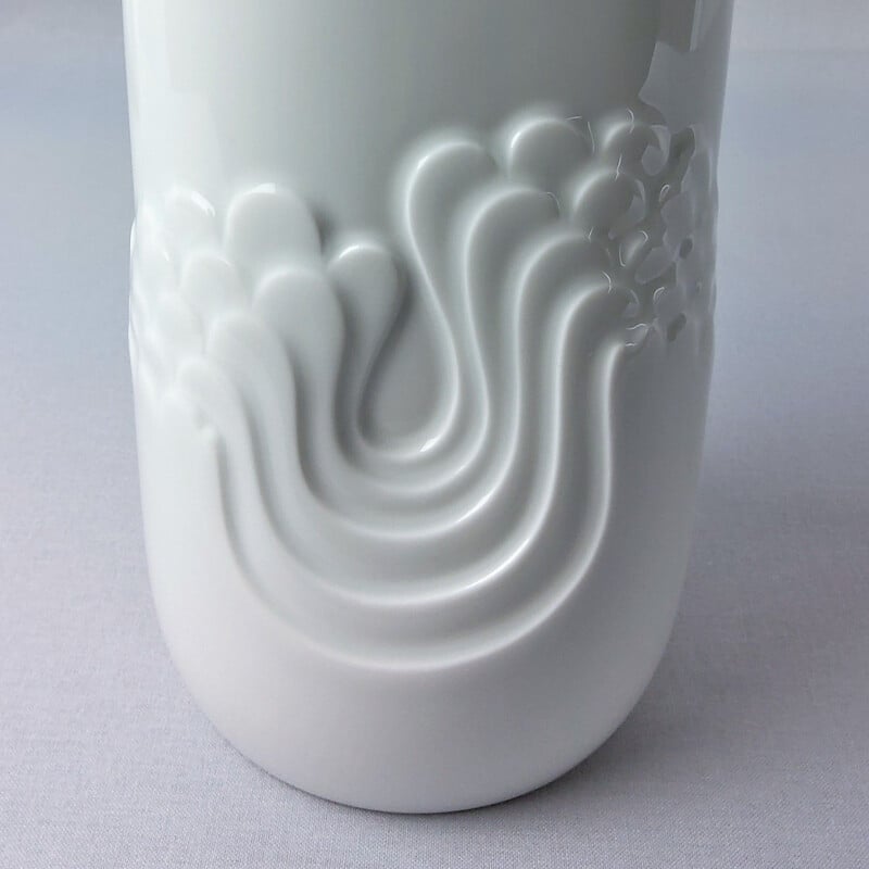 Vase vintage en porcelaine blanc de Tapio Wikkala pour Thomas, 1970