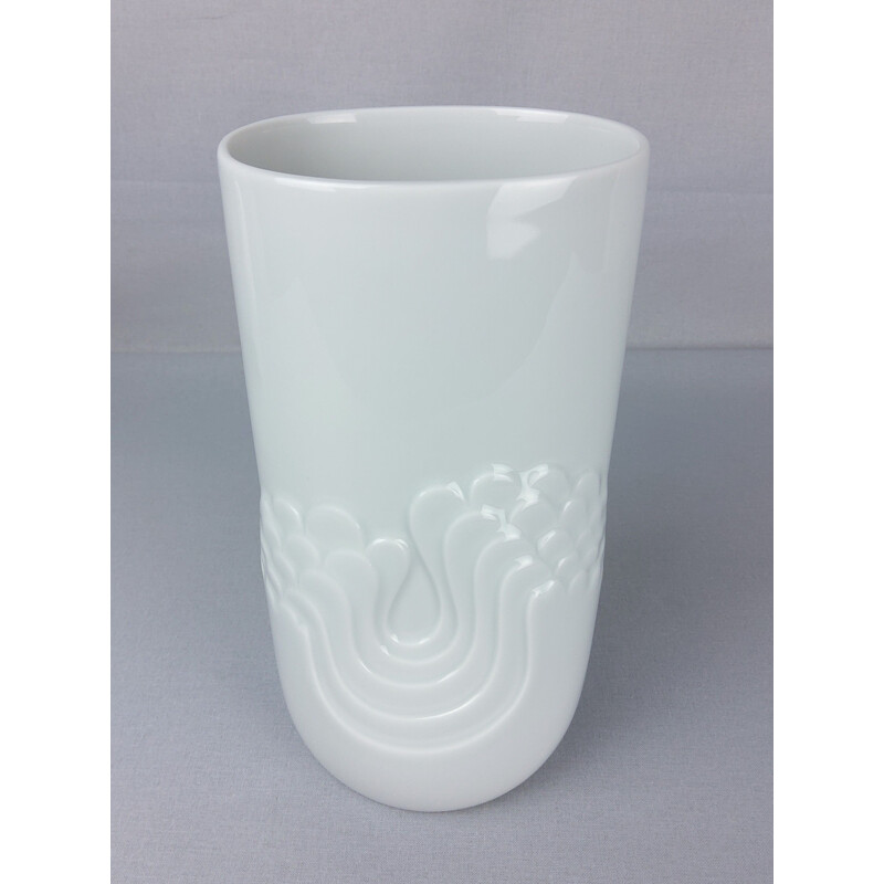 Vintage vaso de porcelana branca por Tapio Wikkala para Thomas, 1970