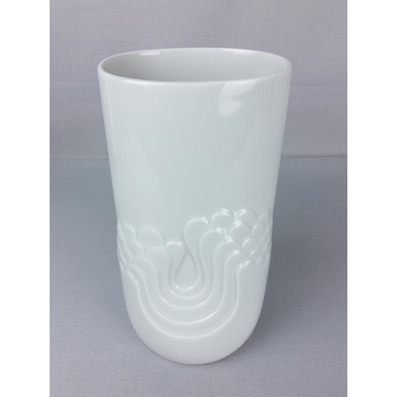 Vintage white porcelain vase by Tapio Wikkala for Thomas, 1970