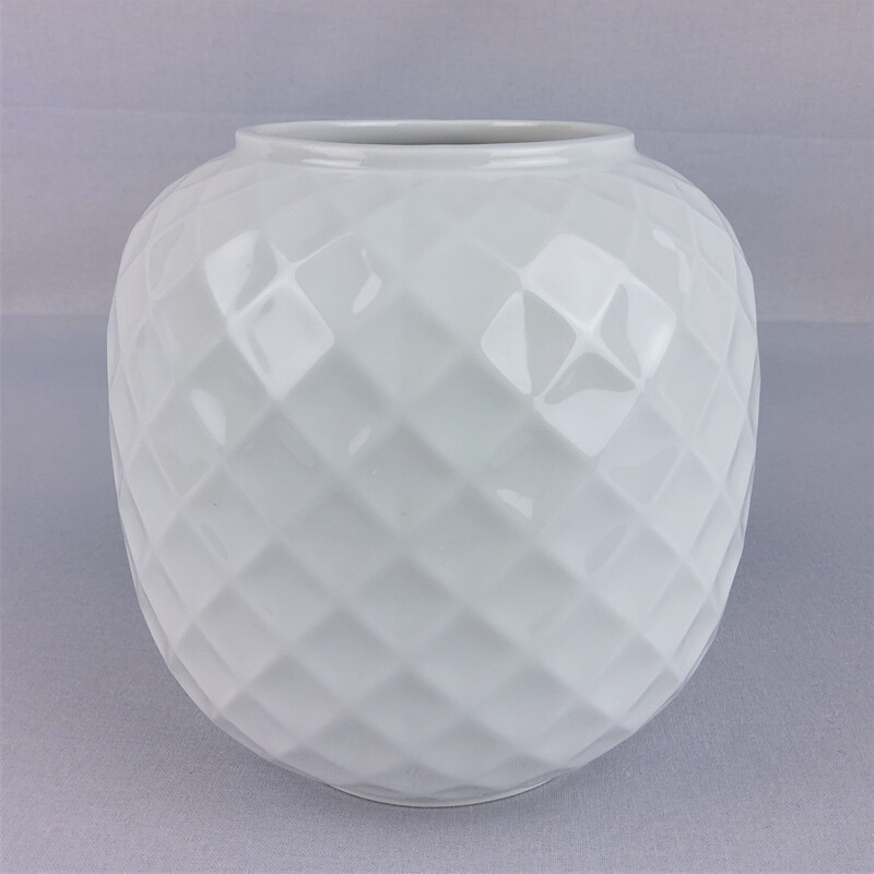 Vintage glass vase Thomas  white porcelain 1970s