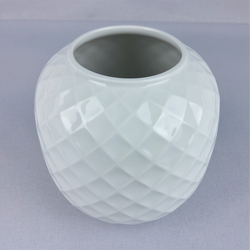 Vintage glass vase Thomas  white porcelain 1970s