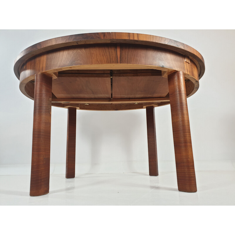 Vintage walnut table Art Deco 1950s