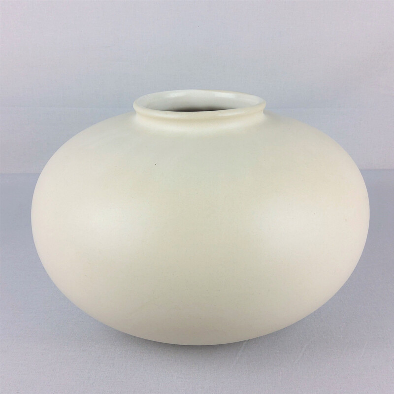 Vintage white ceramic vase, 1960