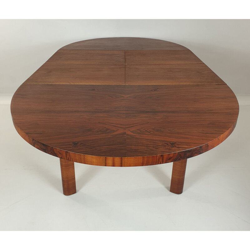 Vintage walnut table Art Deco 1950s