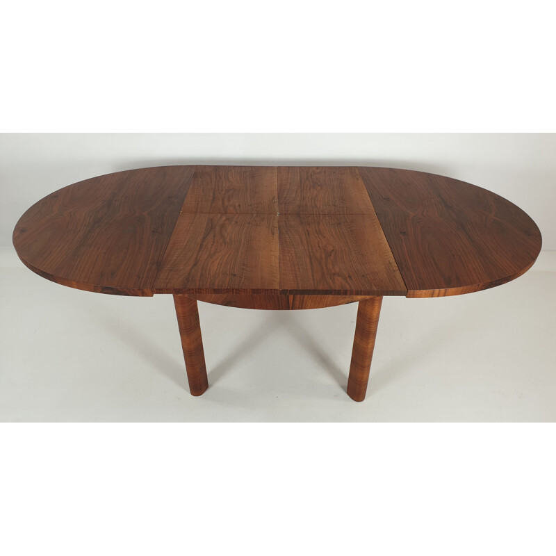 Vintage walnut table Art Deco 1950s