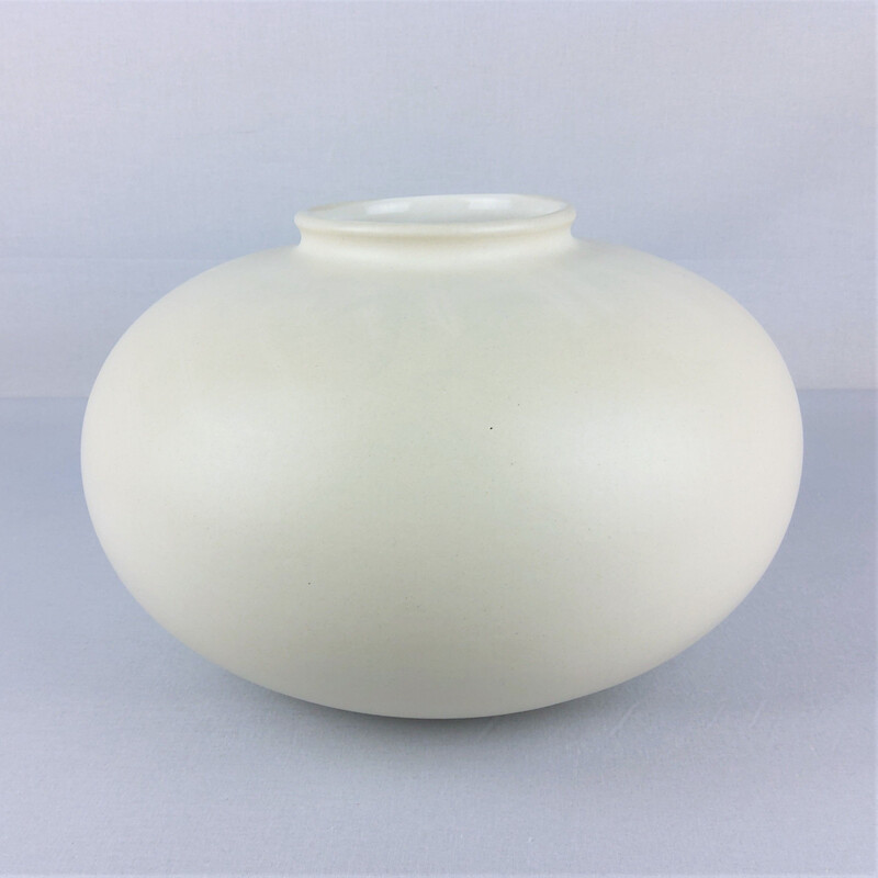 Vintage white ceramic vase, 1960